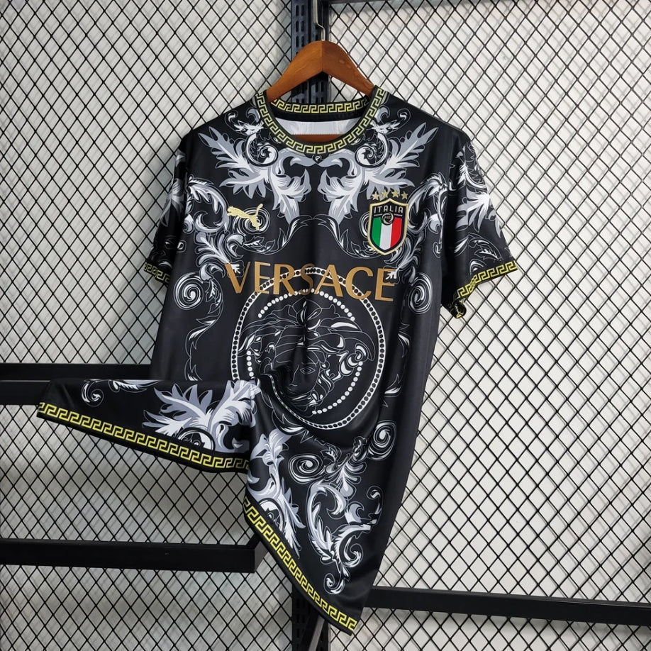 Italien „Versace“ Schwarzes limitiertes Trikot