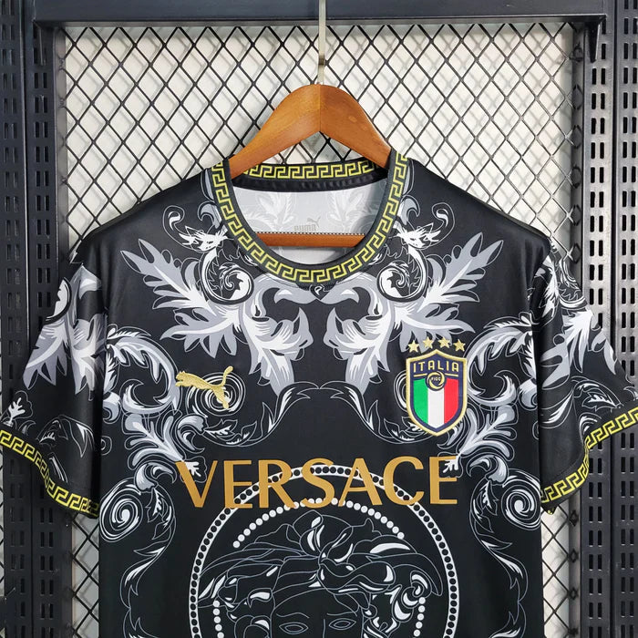 Italien „Versace“ Schwarzes limitiertes Trikot
