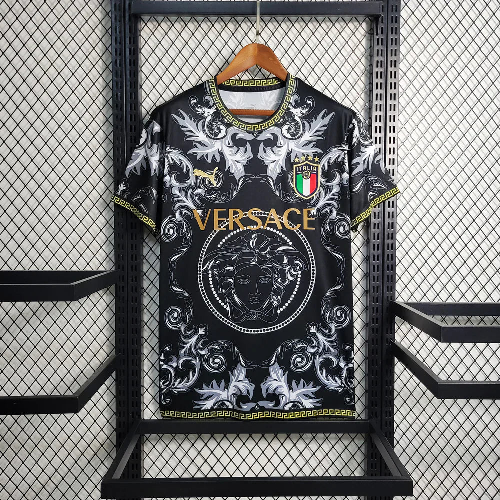 Italien „Versace“ Schwarzes limitiertes Trikot